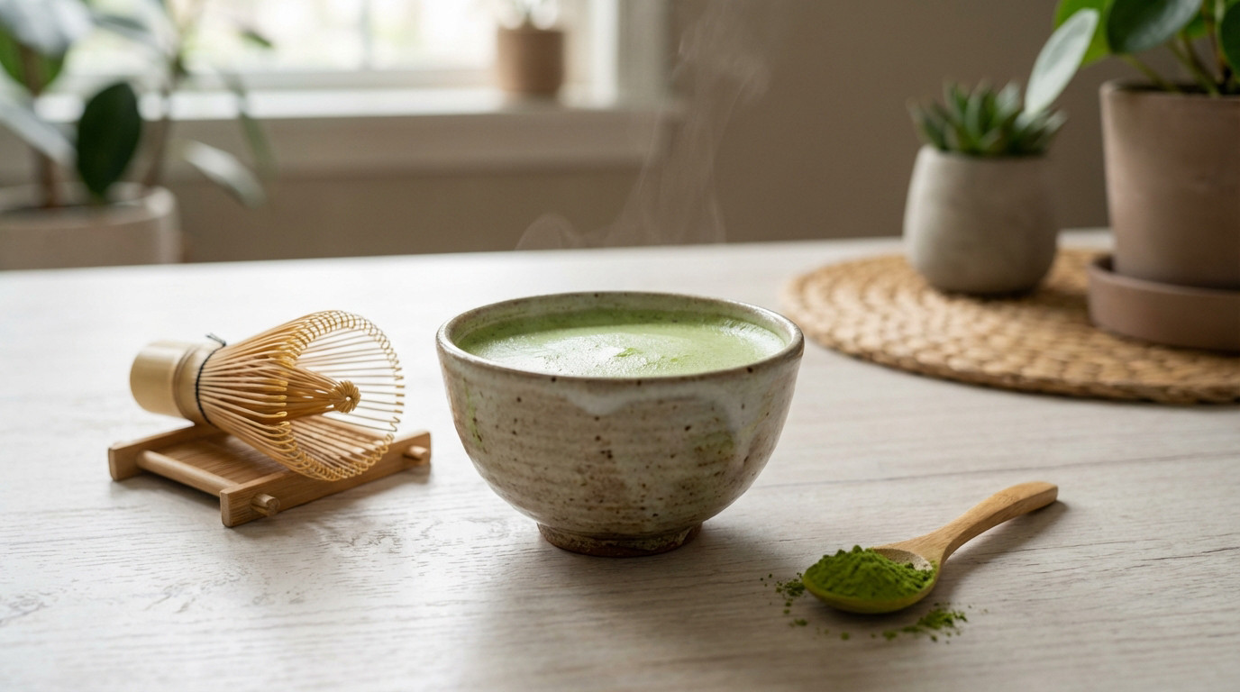 Thé matcha - Bienfaits, énergie et ligne | Avis 2026 - Beaute Serenite